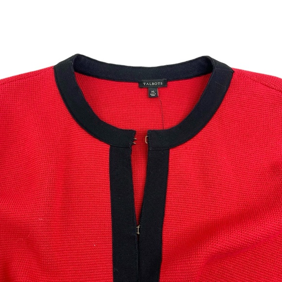 NWT Talbots Sweater Blazer in Red and Black - Picture 2 of 5